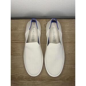 Rothy's Beige Knit Flats Blue Trim Slip On Round Toe Size 9.5